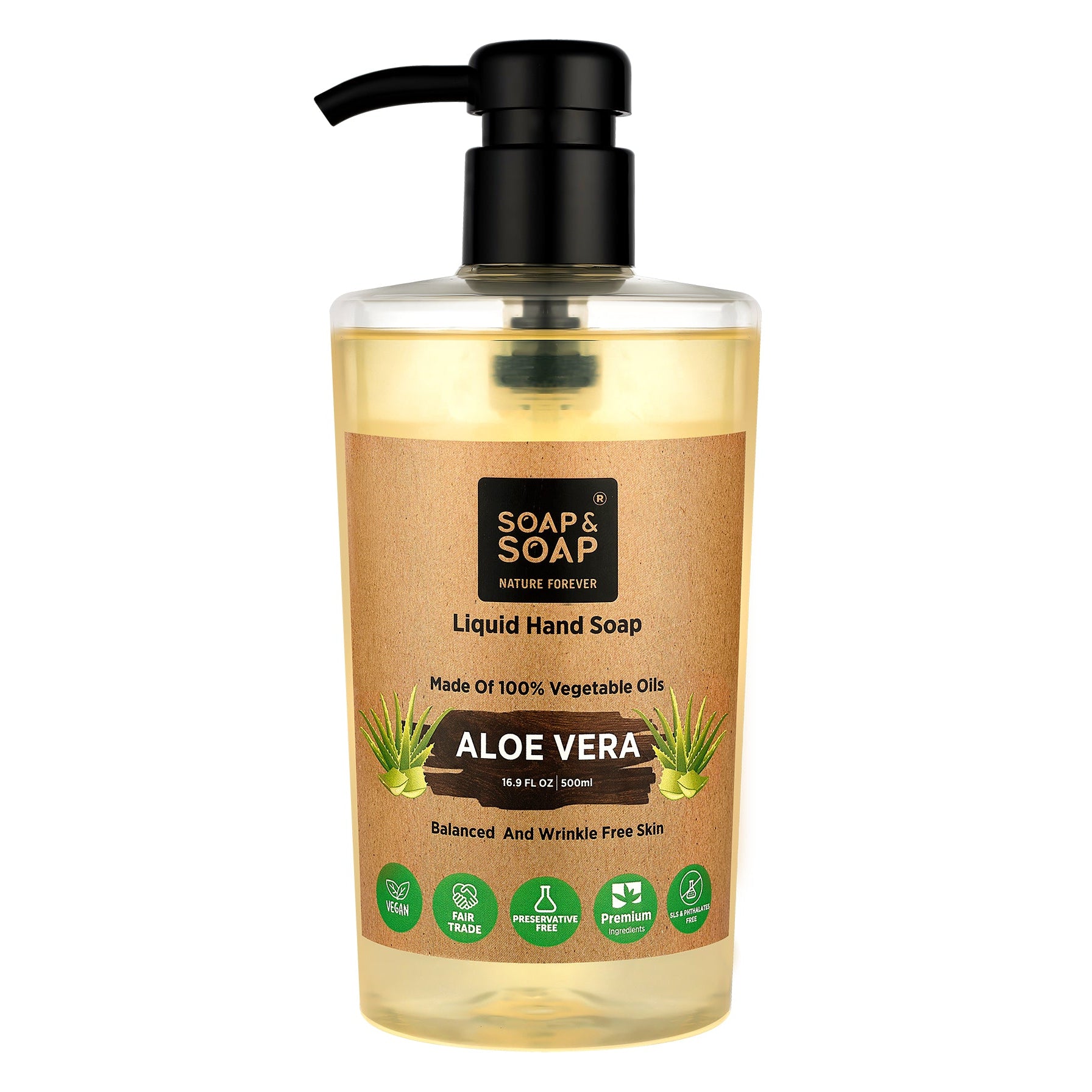 Soap & Soap Aloe Vera liquid hand soap bottle on a white background