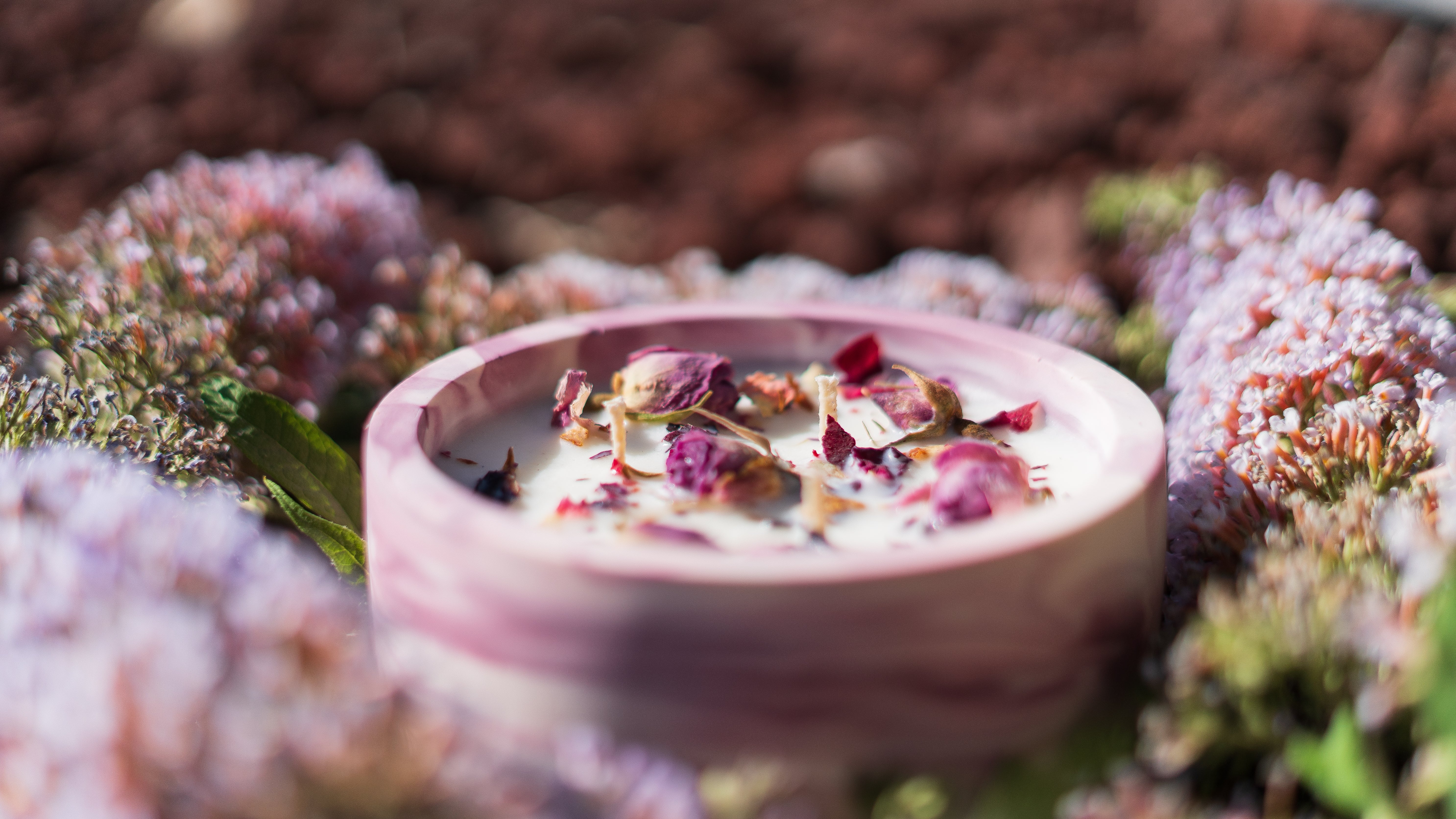 Rose Natural Soy Candle in Plaster Cup
