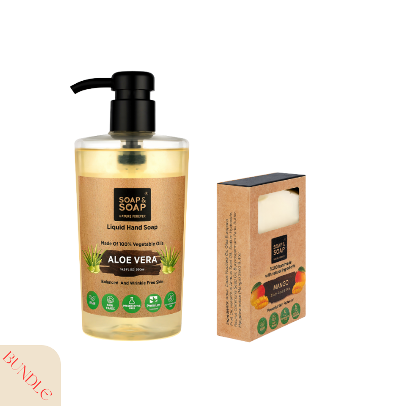 Hydration & Cleanse Duo – Mango Handmade Bar Soap + Aloe Vera Liquid Body Wash 16.9 fl oz
