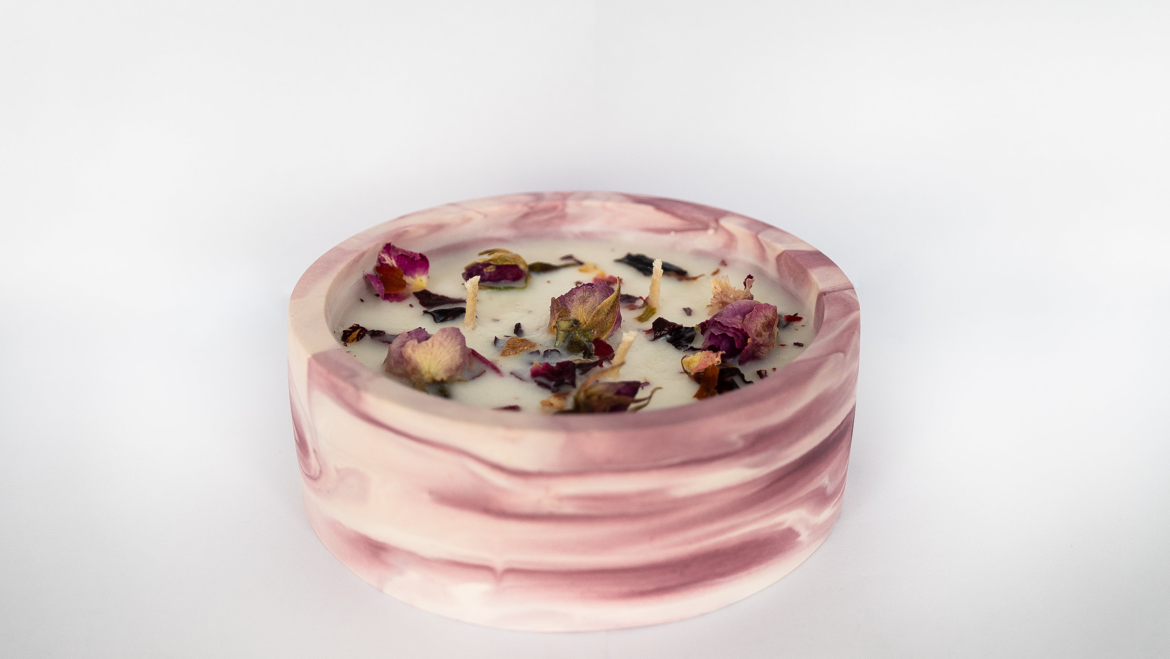 Rose Natural Soy Candle in Plaster Cup