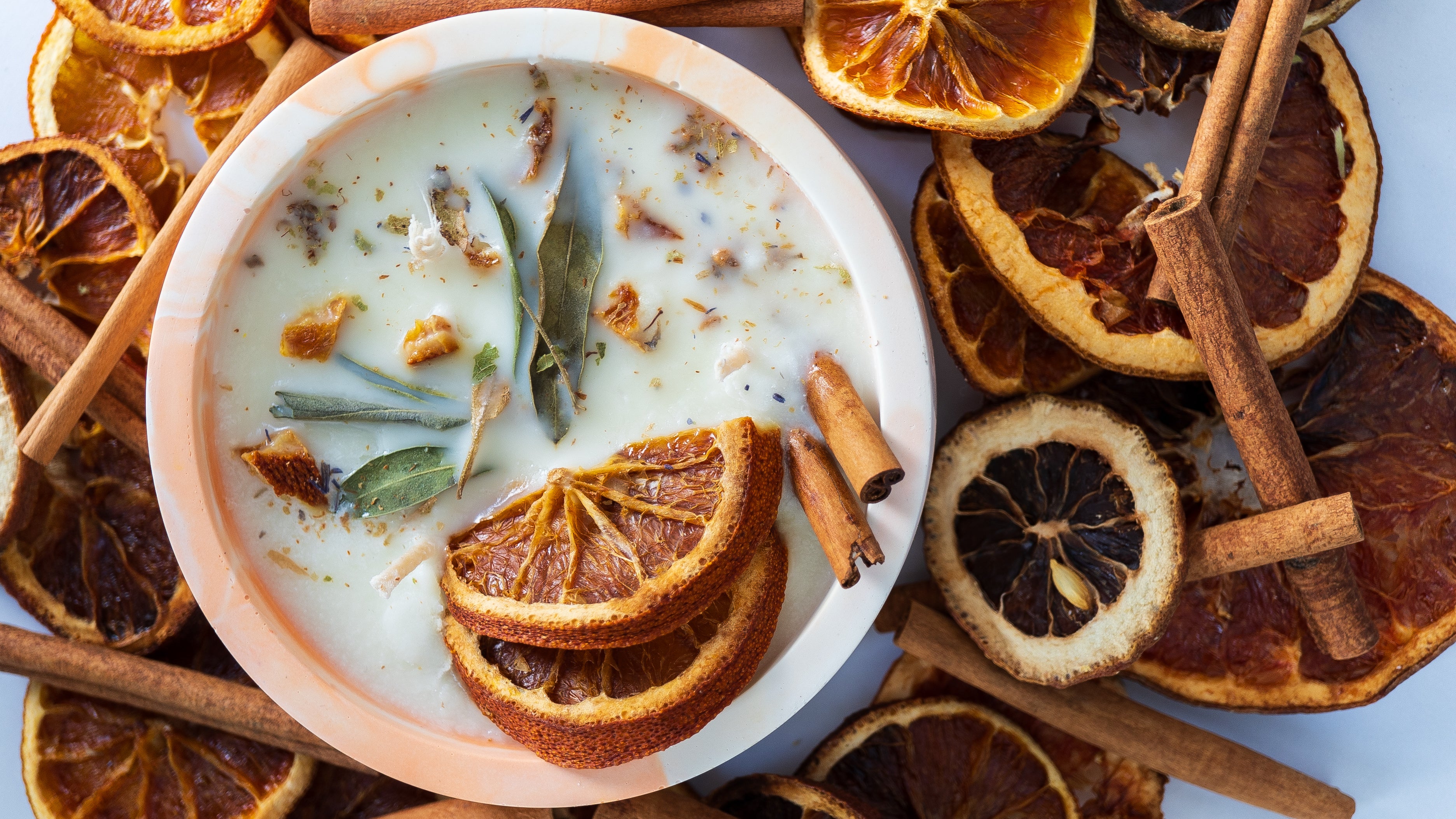 4-Piece Warm & Cozy Aromatherapy Collection Handmade Bar Soap, Orange Cinnamon Body Wash, Orange Cinnamon Hand Wash & Aromatherapy Candle – Warm Spiced Citrus Gift Set for Fall, Winter & Holidays