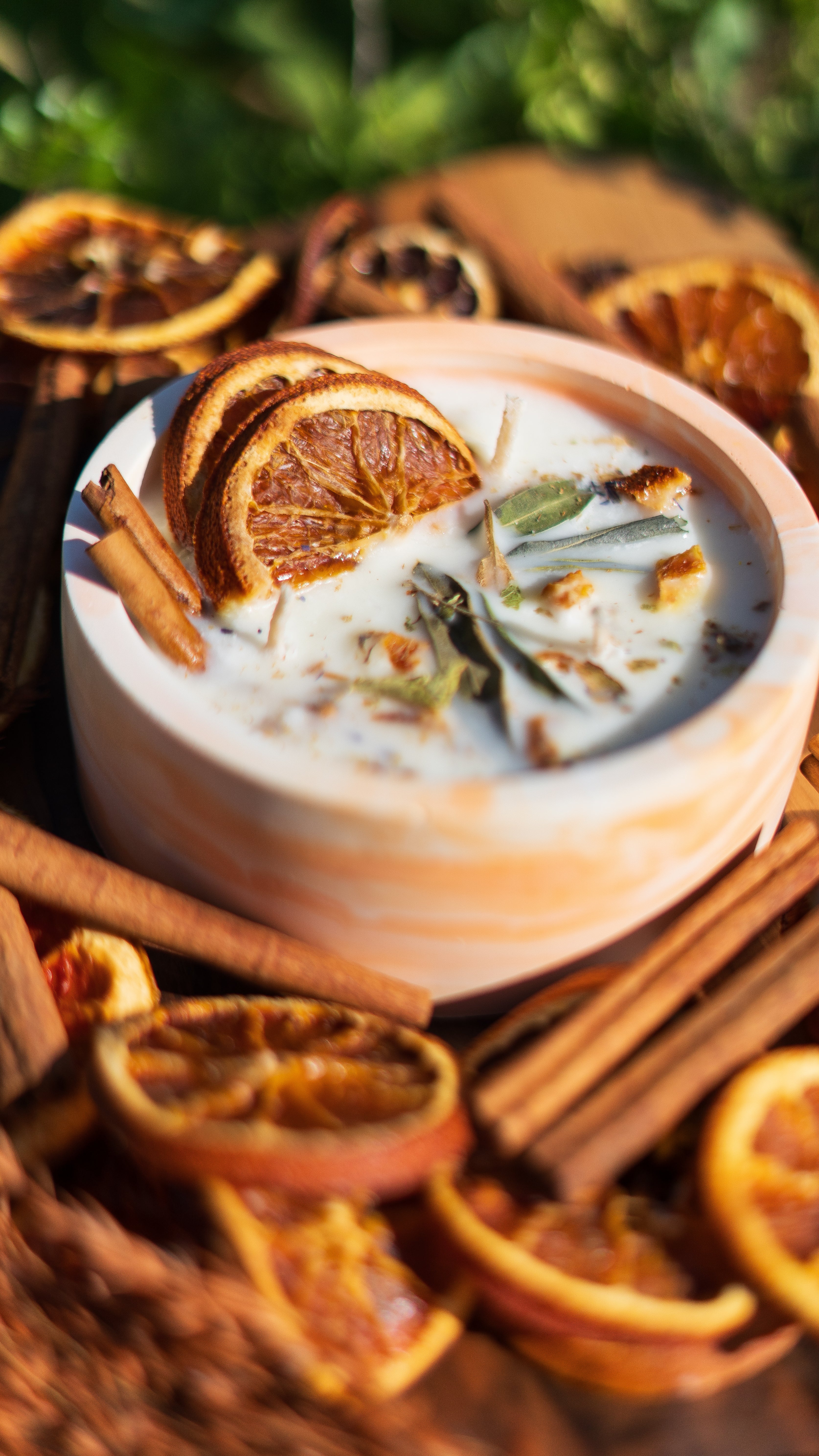 4-Piece Warm & Cozy Aromatherapy Collection Handmade Bar Soap, Orange Cinnamon Body Wash, Orange Cinnamon Hand Wash & Aromatherapy Candle – Warm Spiced Citrus Gift Set for Fall, Winter & Holidays