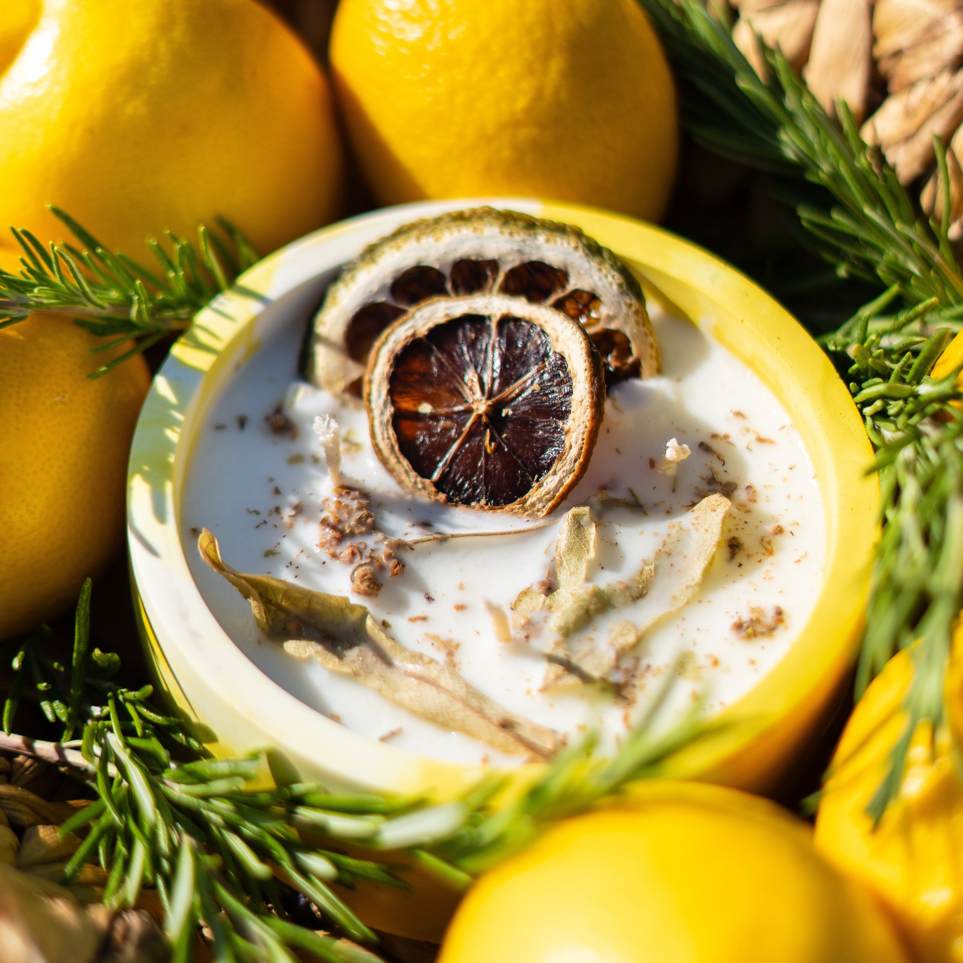 Lemon Natural Soy Candle in Plaster Cup