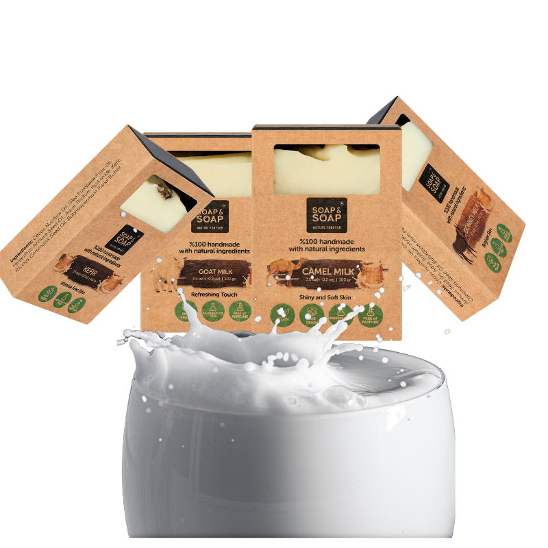 Ancient Milk Elixir Collection – Goat Milk, Camel Milk, Donkey Milk & Kefir Probiotic Soap Bars – Ultra-Nourishing Anti-Aging Skincare Set for Sensitive & Dry Skin