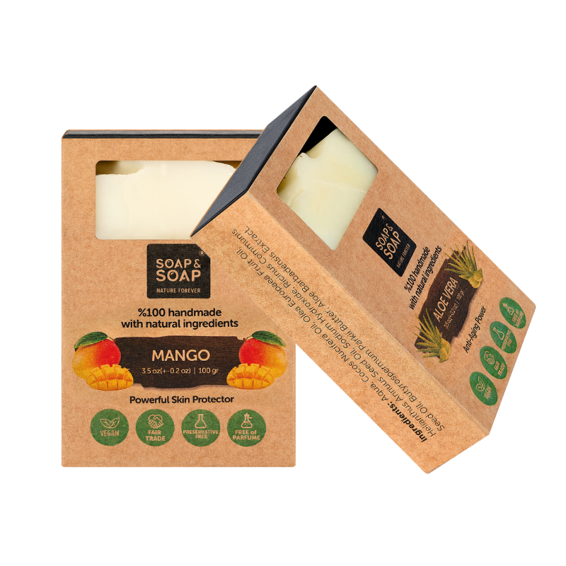 Soap&Soap Hydration & Cleanse Duo – Mango Handmade Bar Soap + Aloe Vera Liquid Body Wash 16.9 fl oz – Natural Daily Skincare Set for Dry & Sensitive Skin