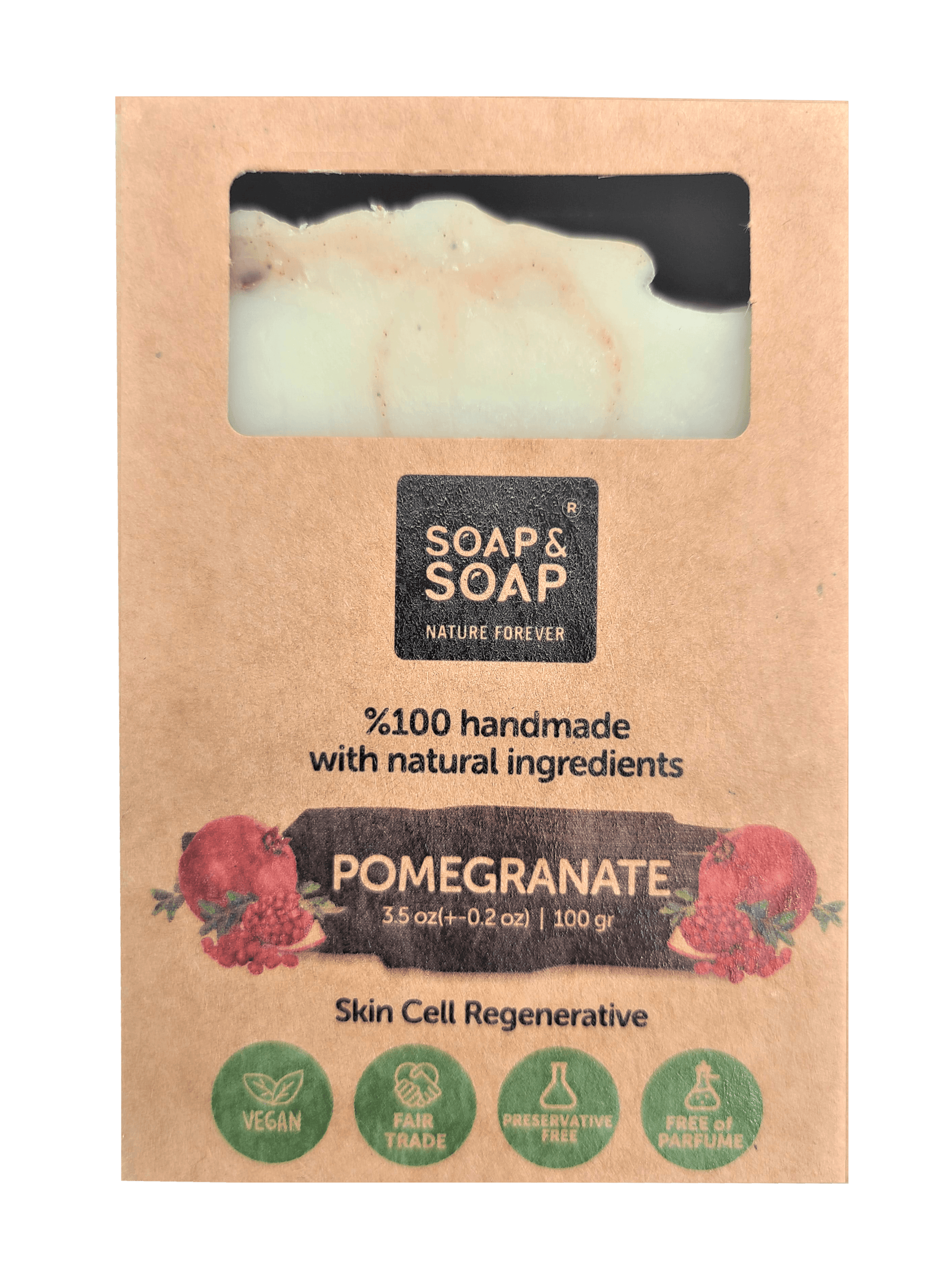 Pomegranate Soap Bar - Pure Soap London - Vegan Skincare Bar